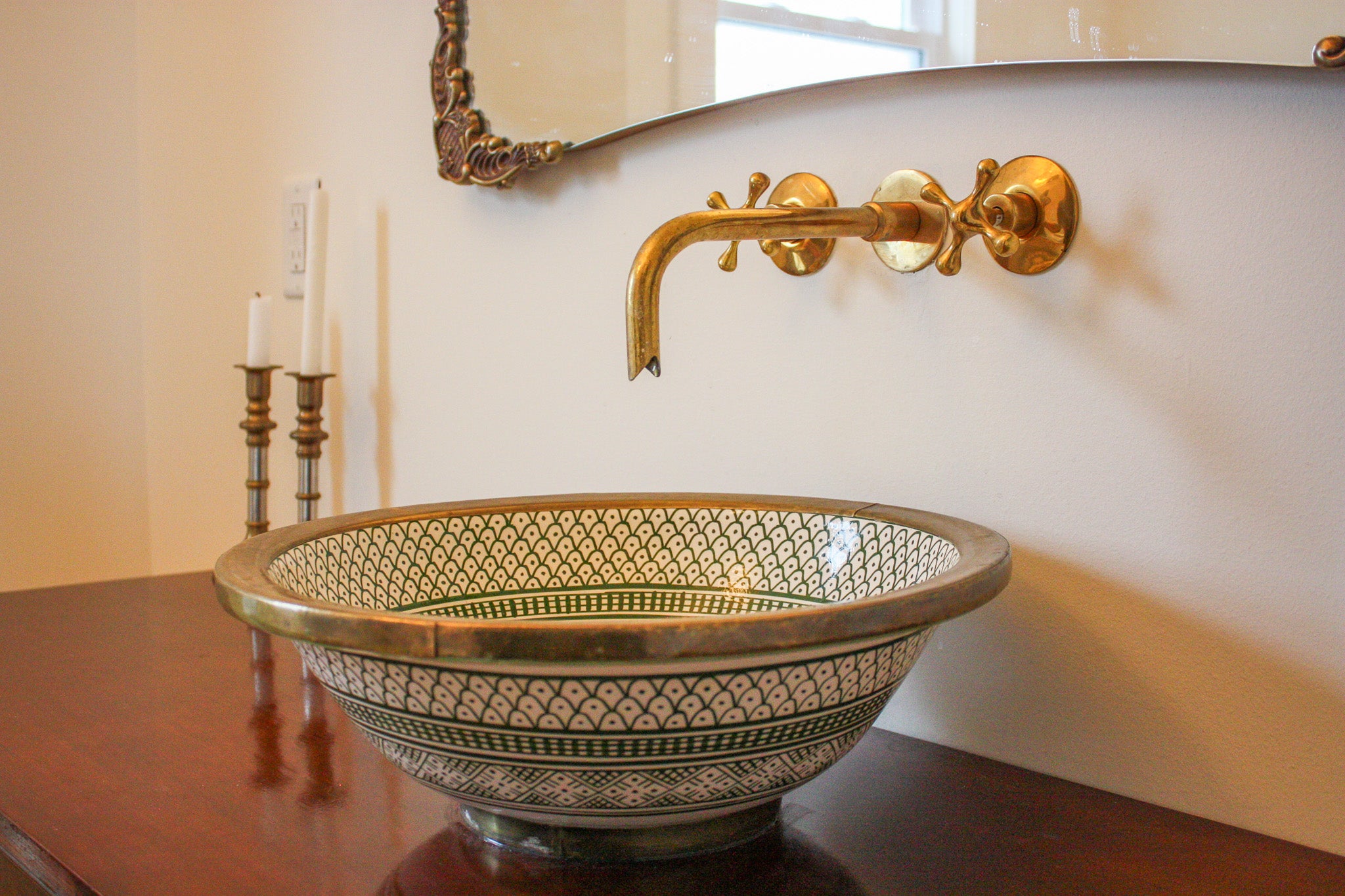 Green Design Handcrafted Drop-In Ceramic Vessel Sink