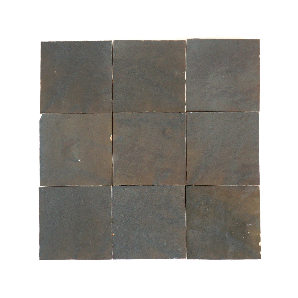 Custom Made Earthy Gray Square Zellige tile 4x4