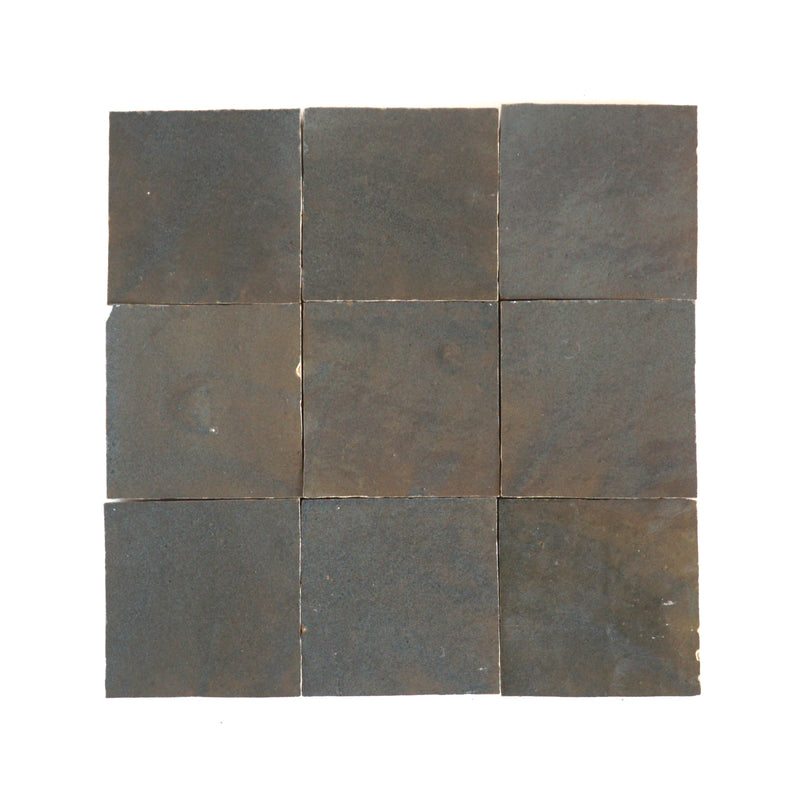 Custom Made Earthy Gray Square Zellige tile 4x4