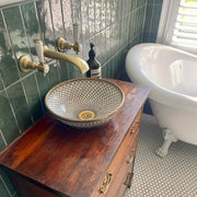 Custom Made Washbasin - Black & Brushed brass