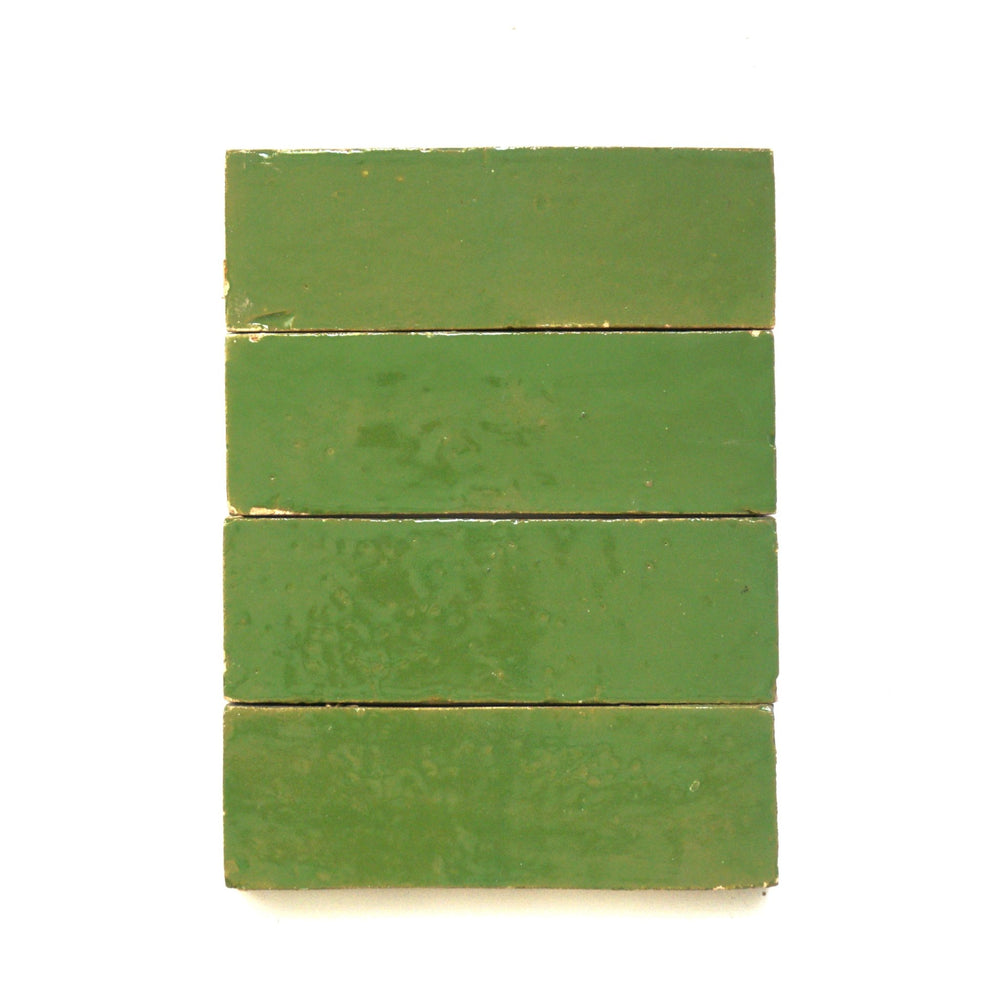 Bejmats Olive Green 6x2 Brick Tiles - Handtile