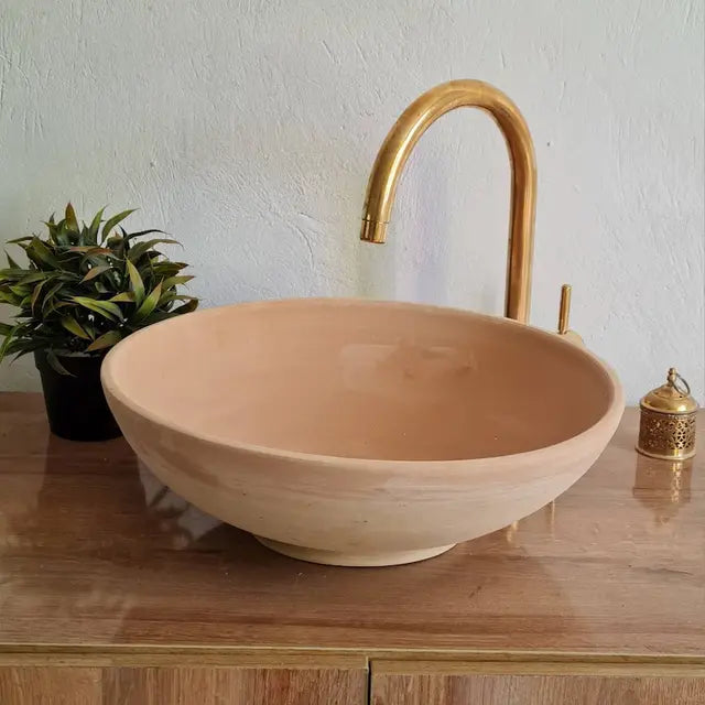 Moroccan-Inspired Terracotta Vessel Sink: Elevate Your Bathroom with Handcrafted Elegance