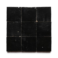 Custom Made Black Zellige Backsplash 4" x 4" (Per Sqft) - Custo&Co