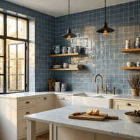 Denim Blue 4x4 Square Zellige Tile - Handtile