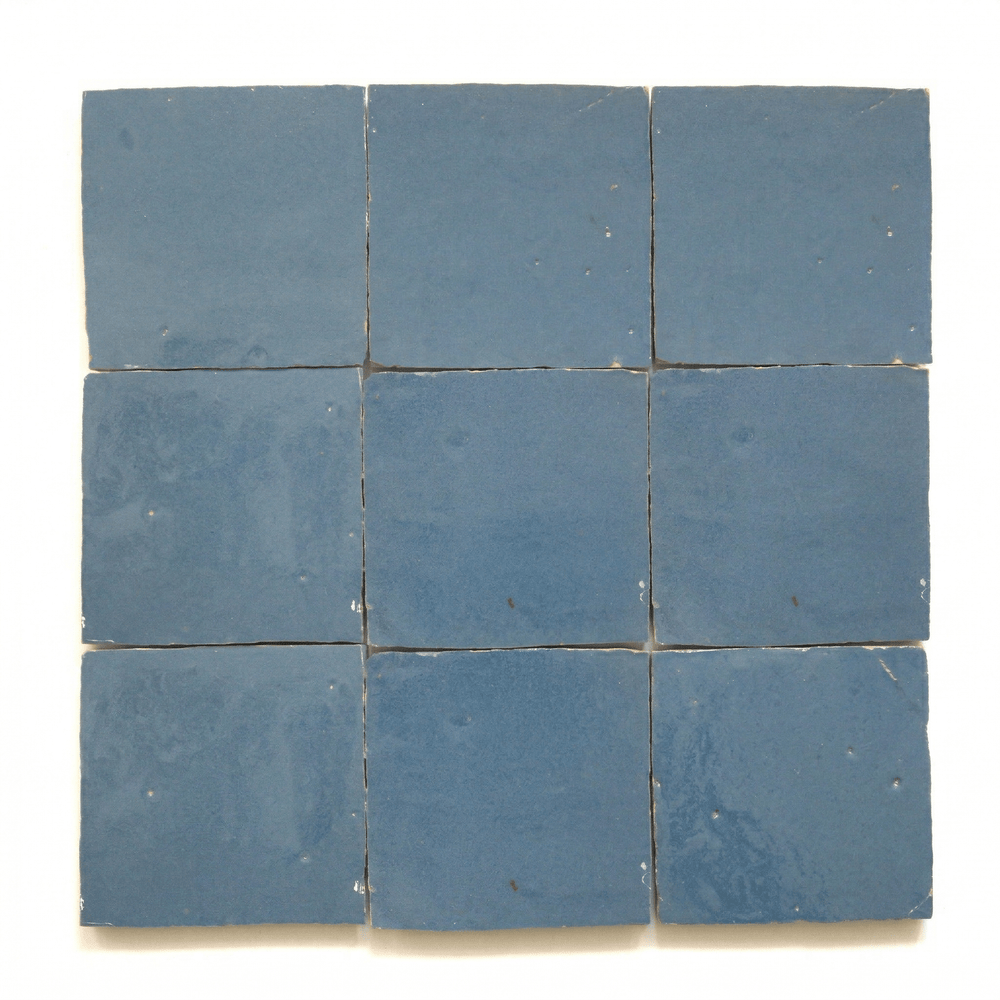 Denim Blue 4x4 Square Zellige Tile - Handtile