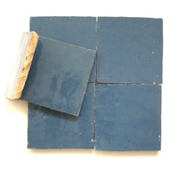 Denim Blue 4x4 Square Zellige Tile - Handtile