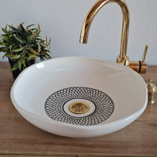 10in asymmetrical Ceramic Washbasin