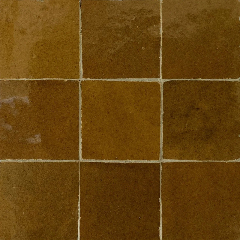 Caramel Brown Square Zellige Tiles (Per Sqft)