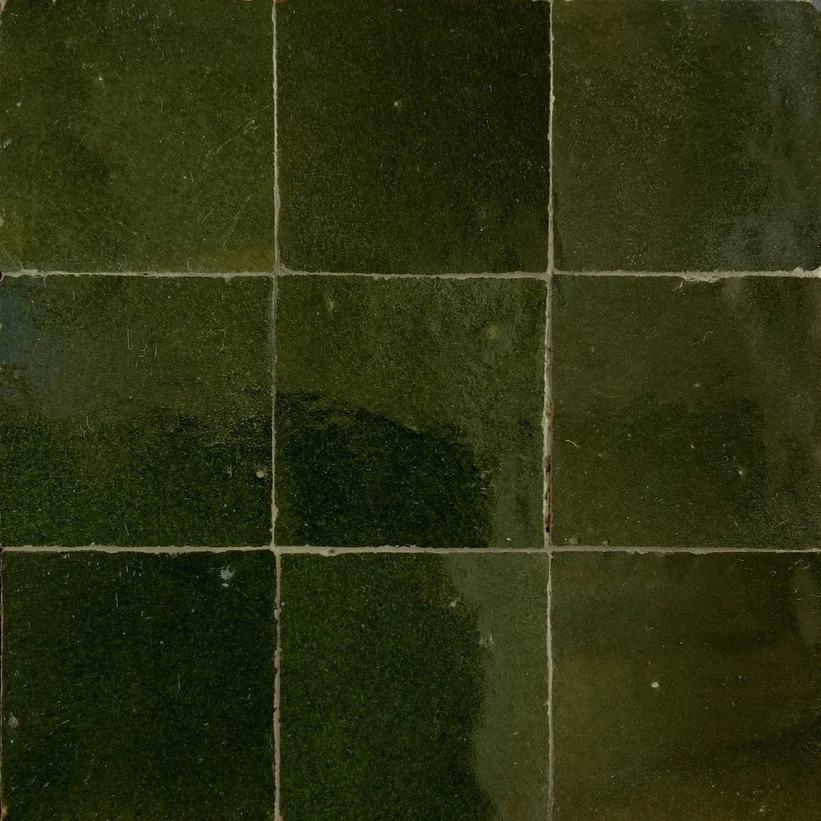 Olive Green Custom Made 2" x 2" Zellige Tiles (Per Sqft)