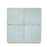Grey Blue Zellige Square Tiles 4x4 — Handmade Moroccan Backsplash - Handtile