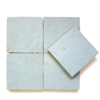 Grey Blue Zellige Square Tiles 4x4 — Handmade Moroccan Backsplash - Handtile