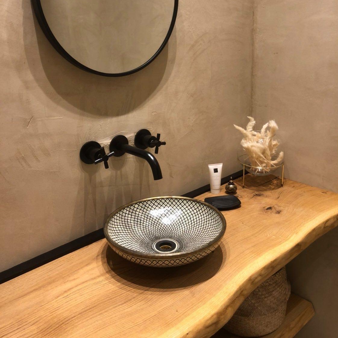 Handcrafted Custom Made Vessel Sink : Artisanal Beauty from Fez with Customization Options - Custo&Co