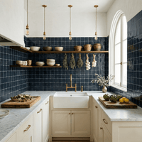 Midnight Blue Wall Zellige Tiles 4x4 - Handtile