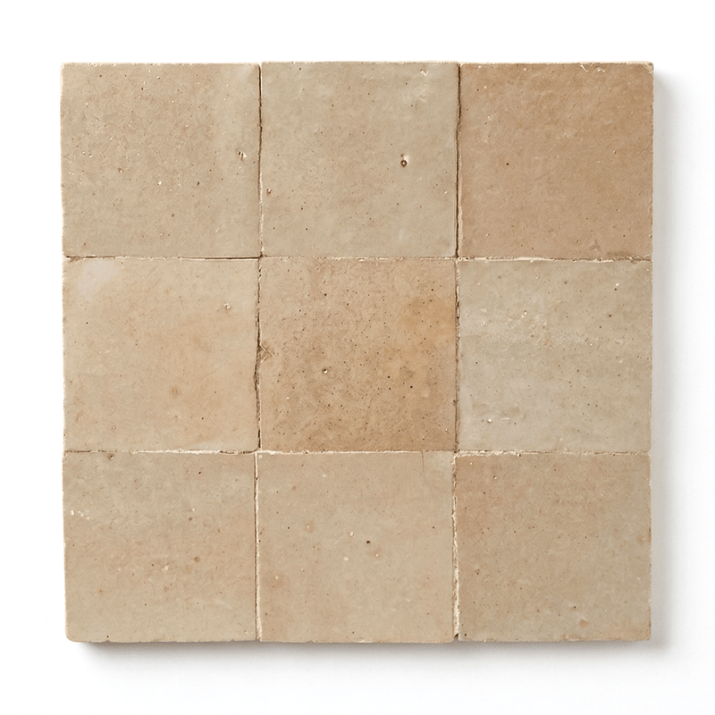 Sahara Beige Custom Made Square Zellige Tiles (Per Sqft) - Handtile