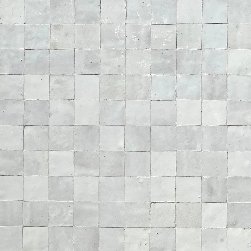 Snow Drift White Custom Made 2" x 2" Zellige Tiles (Per Sqft) - Custo&Co