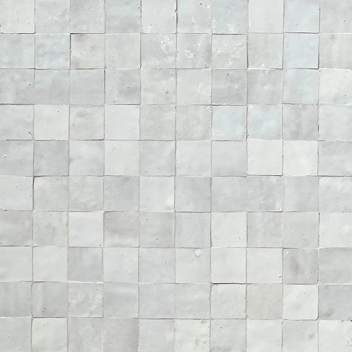 Snow Drift White Custom Made 2" x 2" Zellige Tiles (Per Sqft)