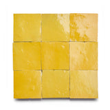 Custom Made Yellow Zellige Backsplash 4" x 4" (Perf Sqft)